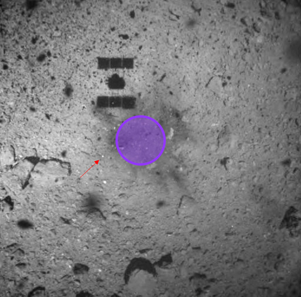 Japan's Hayabusa-2 spacecraft reveals touch down marks 1 Japan's Hayabusa-2 spacecraft reveals touch down marks Breakthroughs, Space
