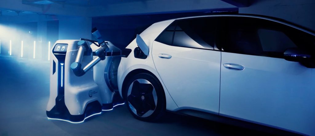 VW reveal working prototype of autonomous robotic charging point