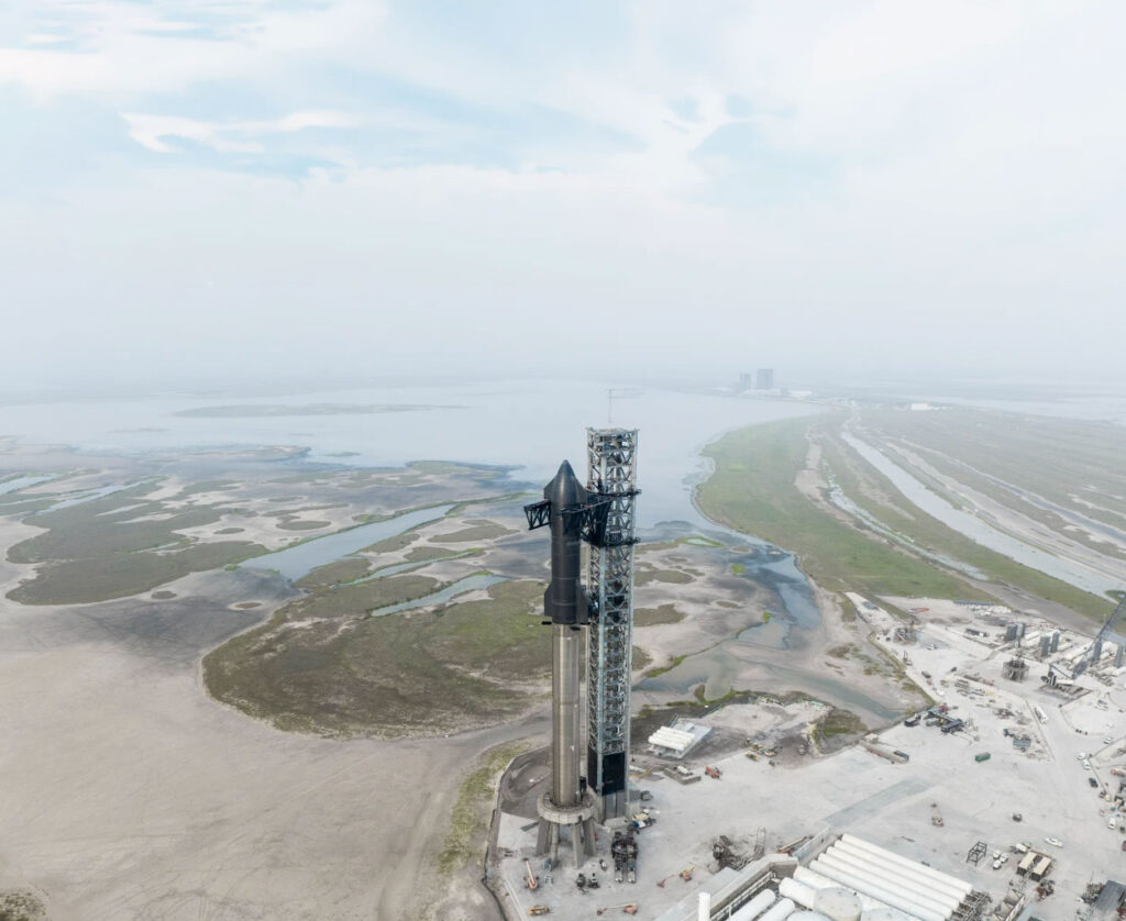 Amazing Photos of SpaceX’s Starship Stacked for Launch Ahead of First-Ever Orbital Test Flight