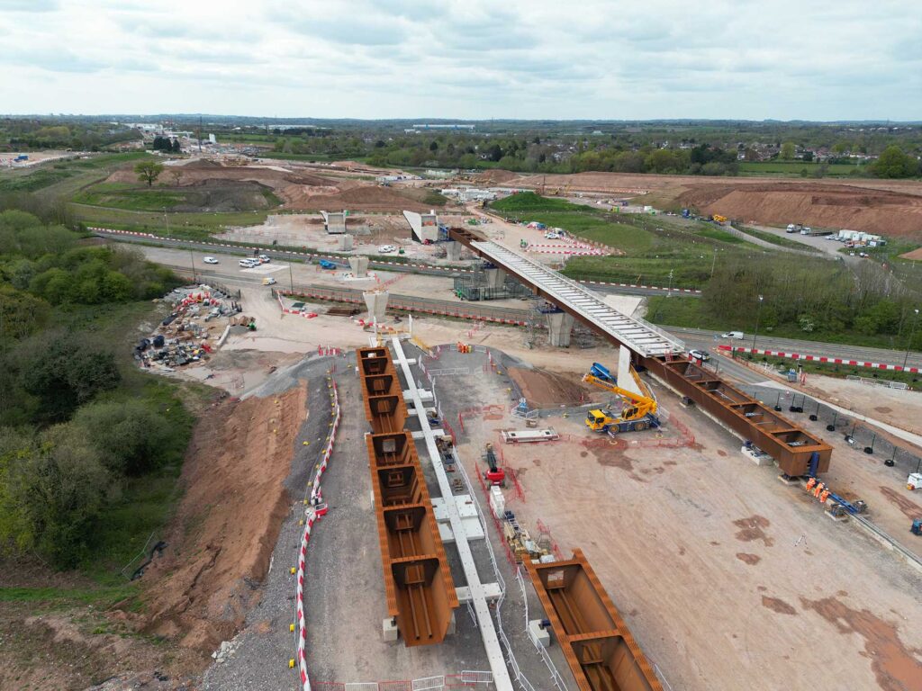 HS2: 1,100 Tonne Viaduct Moved into Place over M42/M6 Link Roads Construction & infrastructure
